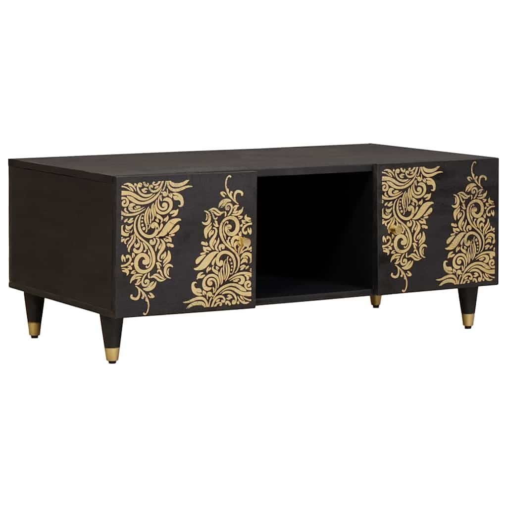 vidaXL Τραπεζάκι σαλονιού Μαύρο 100 x 54 x 40 εκ Στερεό ξύλο μάνγκο