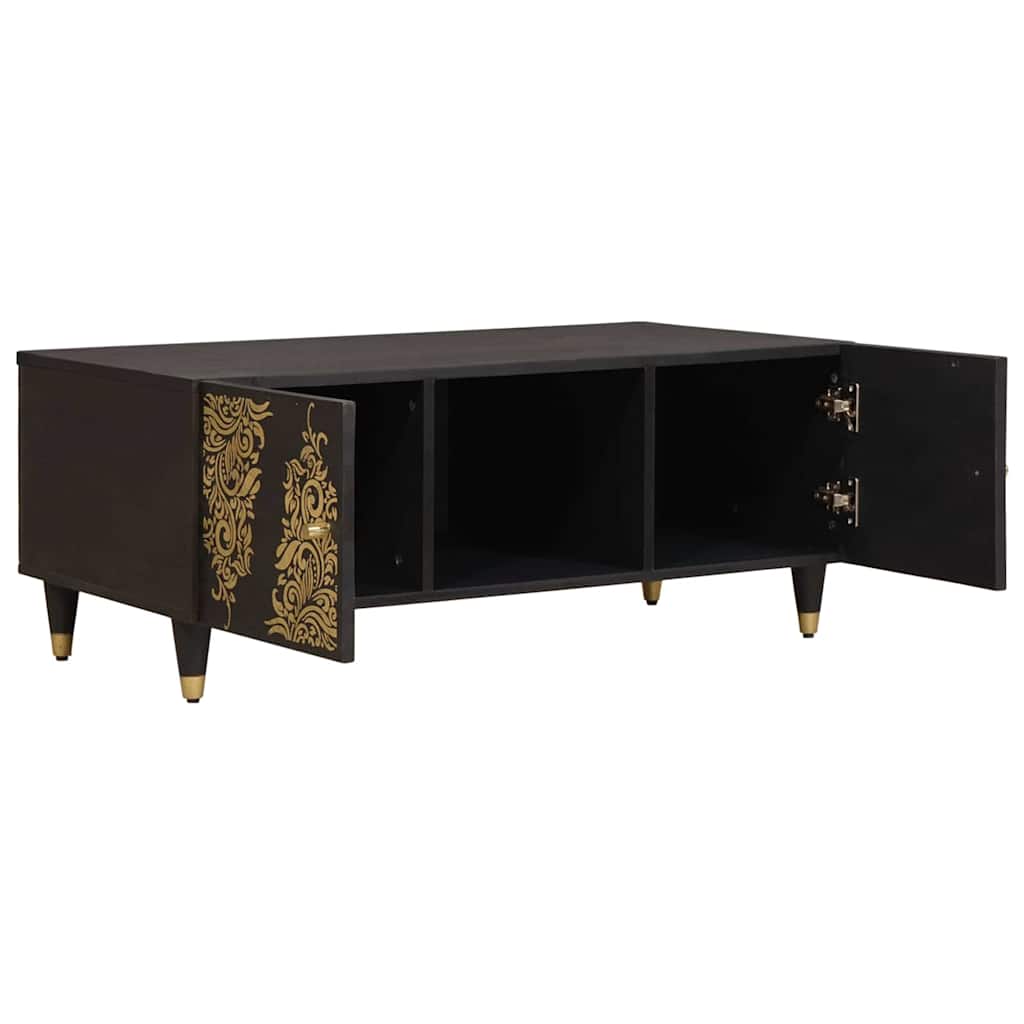 vidaXL Τραπεζάκι σαλονιού Μαύρο 100 x 54 x 40 εκ Στερεό ξύλο μάνγκο