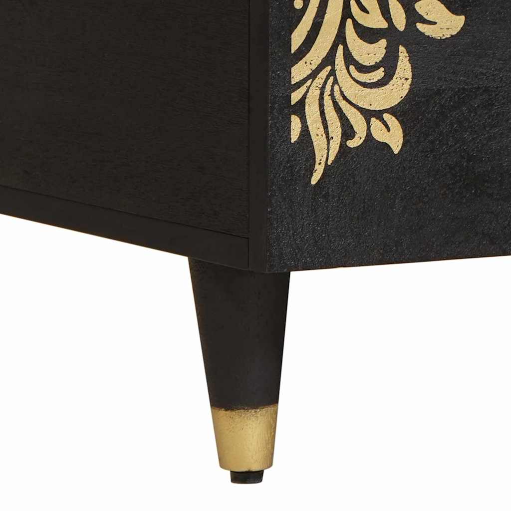 vidaXL Τραπεζάκι σαλονιού Μαύρο 80 x 54 x 40 εκ Στερεό ξύλο μάνγκο