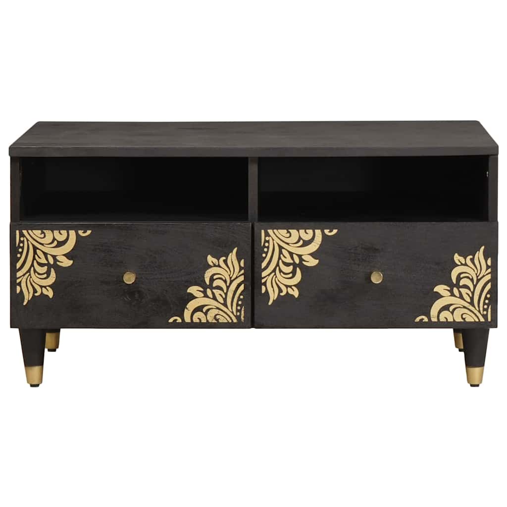 vidaXL Τραπεζάκι σαλονιού Μαύρο 80 x 54 x 40 εκ Στερεό ξύλο μάνγκο