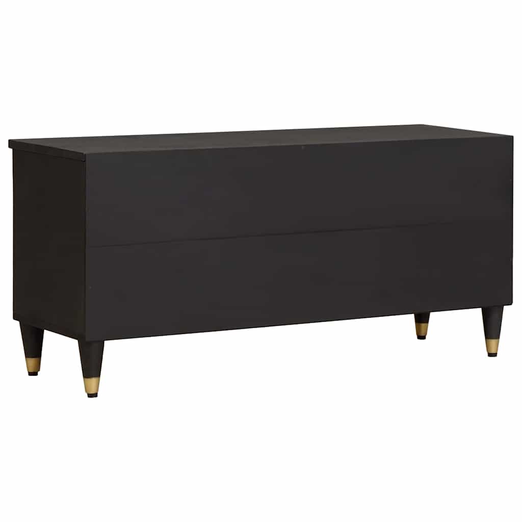 vidaXL Ντουλάπι TV με ράφι Μαύρο 100 x 33 x 46 εκ Στερεό ξύλο μάνγκο