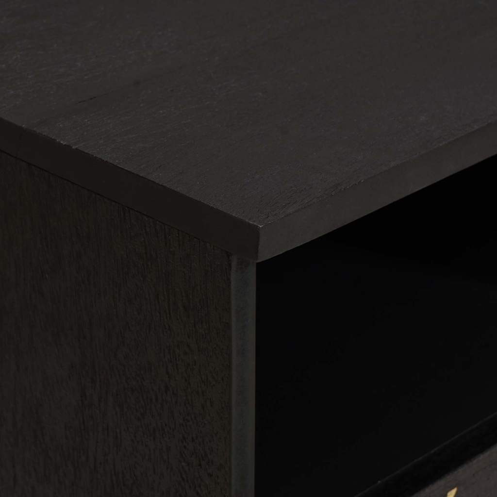 vidaXL Ντουλάπι TV με ράφι Μαύρο 100 x 33 x 46 εκ Στερεό ξύλο μάνγκο