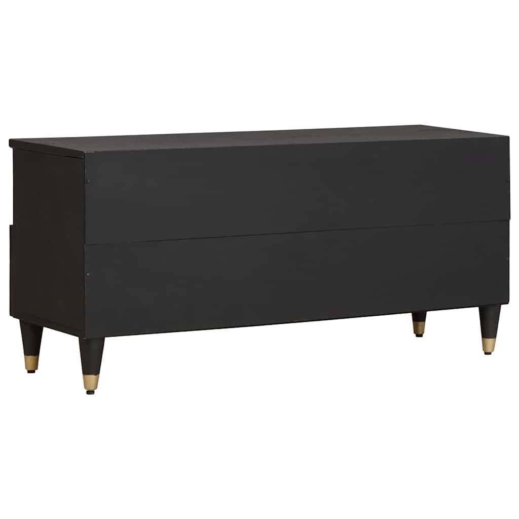 vidaXL Ντουλάπι TV με ράφι Μαύρο 100 x 33 x 46 εκ Στερεό ξύλο μάνγκο
