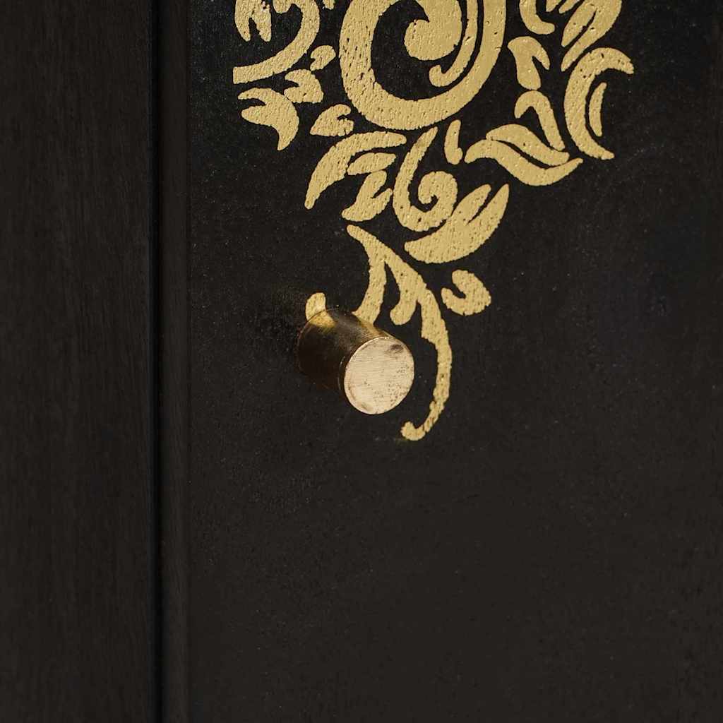 vidaXL Ντουλάπα Τοίχου Μαύρο 38 x 33 x 48 εκ Στερεό ξύλο μάνγκο