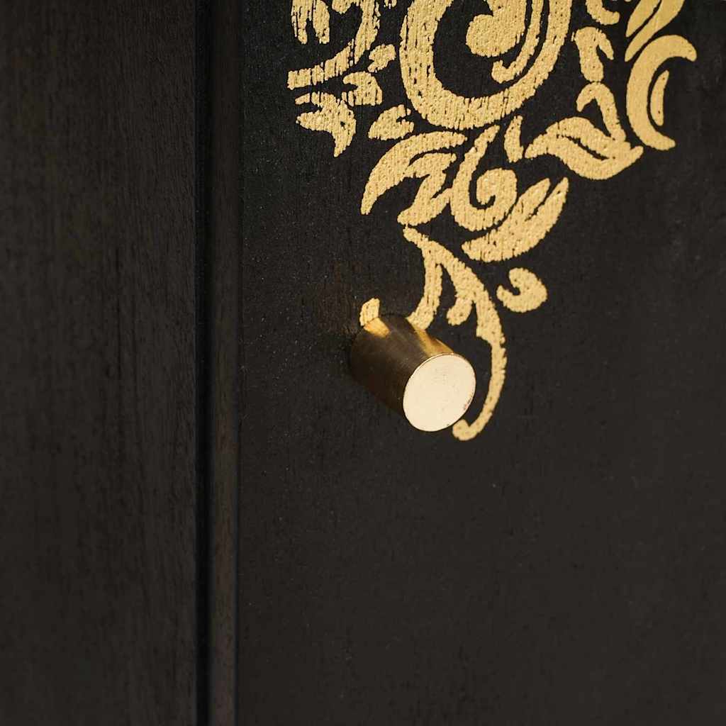 vidaXL Ντουλάπι Μπάνιου Μαύρο 38 x 33 x 58 εκ. Στερεό ξύλο μάνγκο