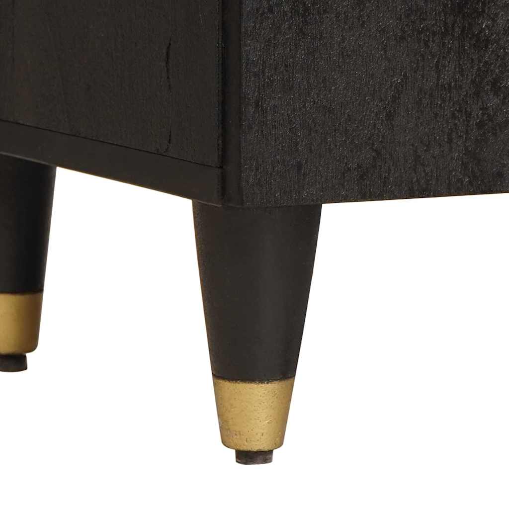 vidaXL Ντουλάπι Μπάνιου Μαύρο 38 x 33 x 58 εκ. Στερεό ξύλο μάνγκο