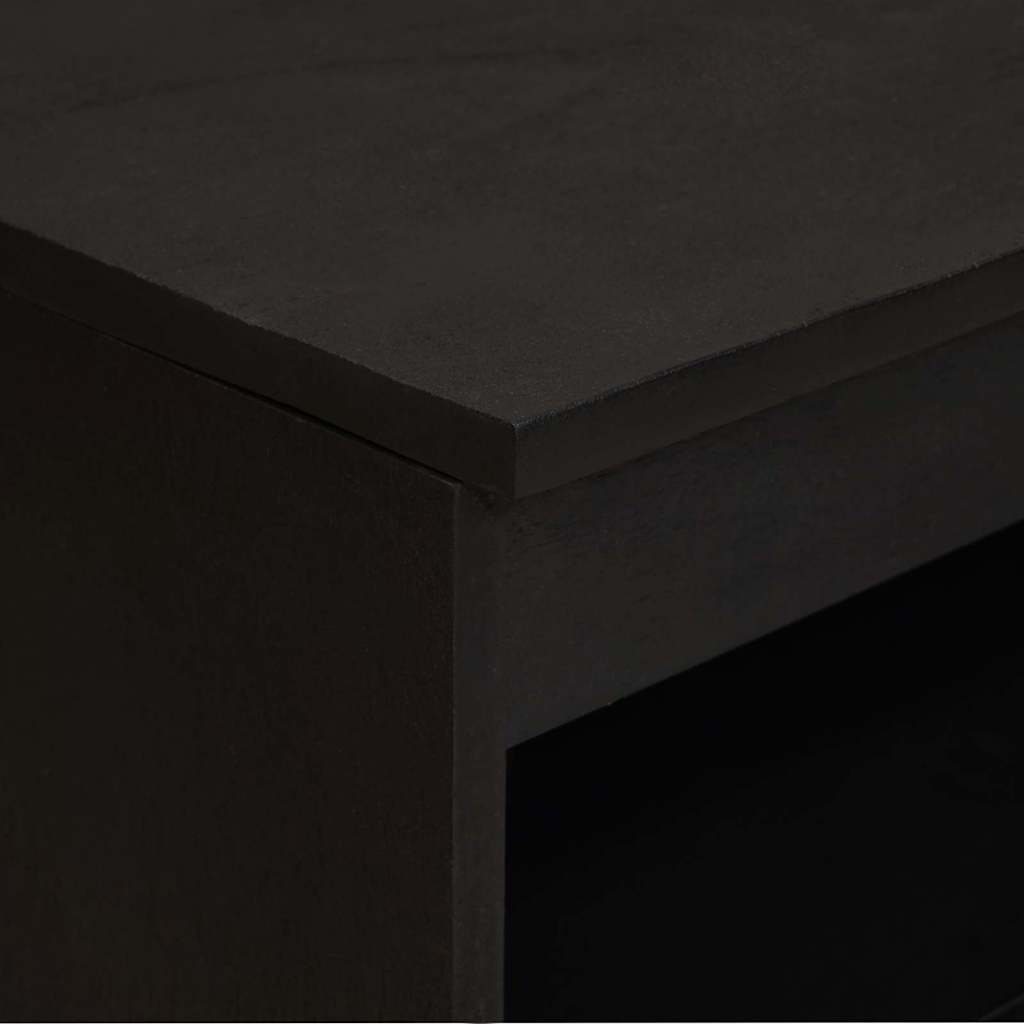 vidaXL Πλαϊνό γραφείο με ράφι Μαύρο 60 x 33 x 75 cm Στερεό ξύλο μάνγκο