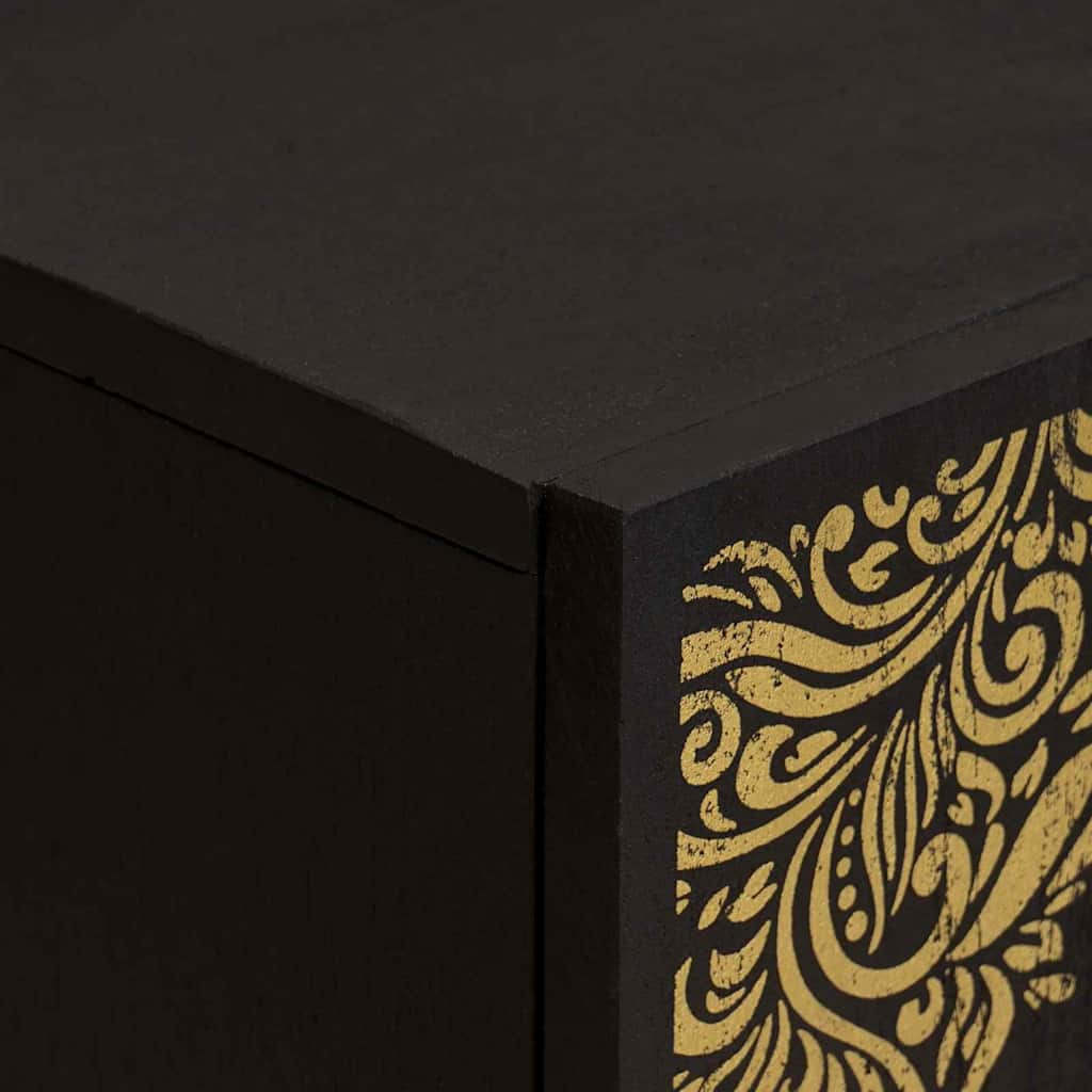 vidaXL Πλαϊνό γραφείο με ράφι Μαύρο 60 x 33 x 75 cm Στερεό ξύλο μάνγκο