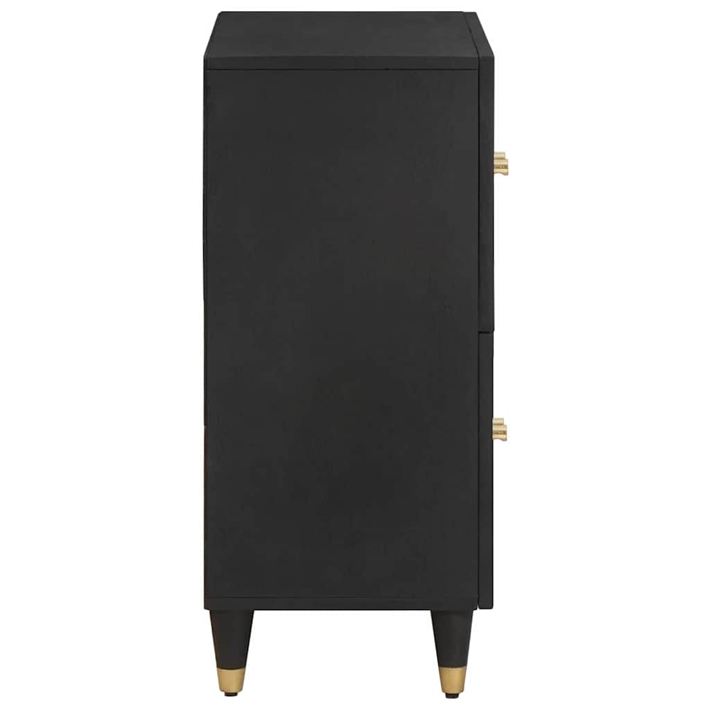 vidaXL Πλαϊνό γραφείο με ράφι Μαύρο 60 x 33 x 75 cm Στερεό ξύλο μάνγκο