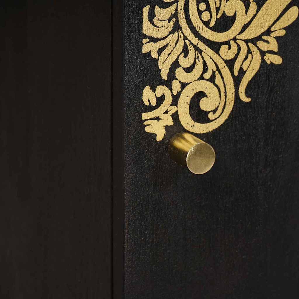 vidaXL Highboard με ράφι Μαύρο 40 x 33 x 110 εκ Στερεό ξύλο μάνγκο