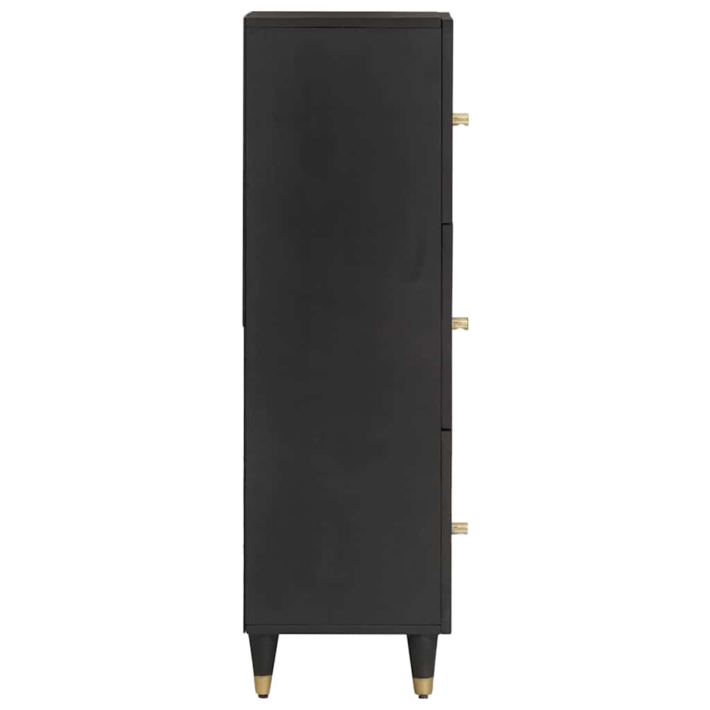 vidaXL Highboard με ράφι Μαύρο 40 x 33 x 110 εκ Στερεό ξύλο μάνγκο