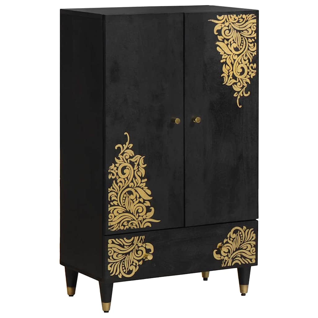 vidaXL Highboard Μαύρο 60 x 33 x 100 εκ. Στερεό ξύλο μάνγκο