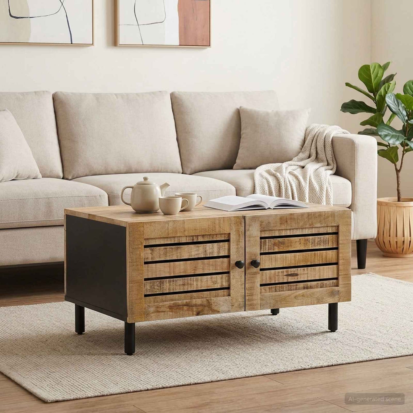 vidaXL Τραπεζάκι σαλονιού Φυσικό 80 x 50 x 40 cm Στερεό ξύλο μάνγκο