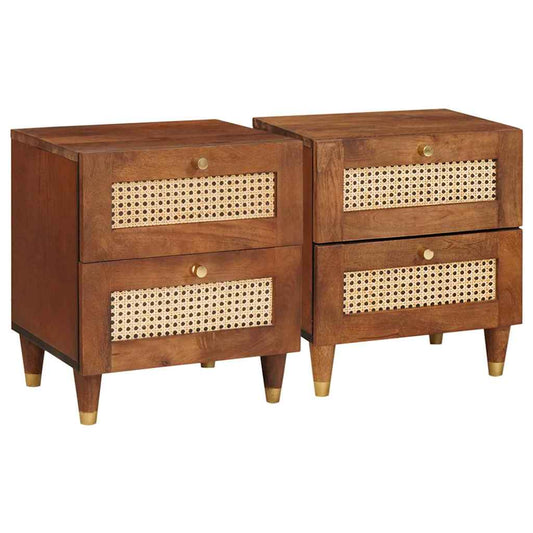 vidaXL Κομοδίνα με συρτάρι 2 pcs 40 x 33.5 x 46 εκ