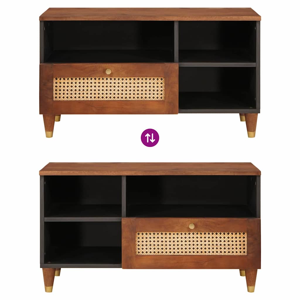 vidaXL Ντουλάπι TV με ράφι Καφέ 80 x 33,5 x 46 εκ. Στερεό ξύλο μάνγκο