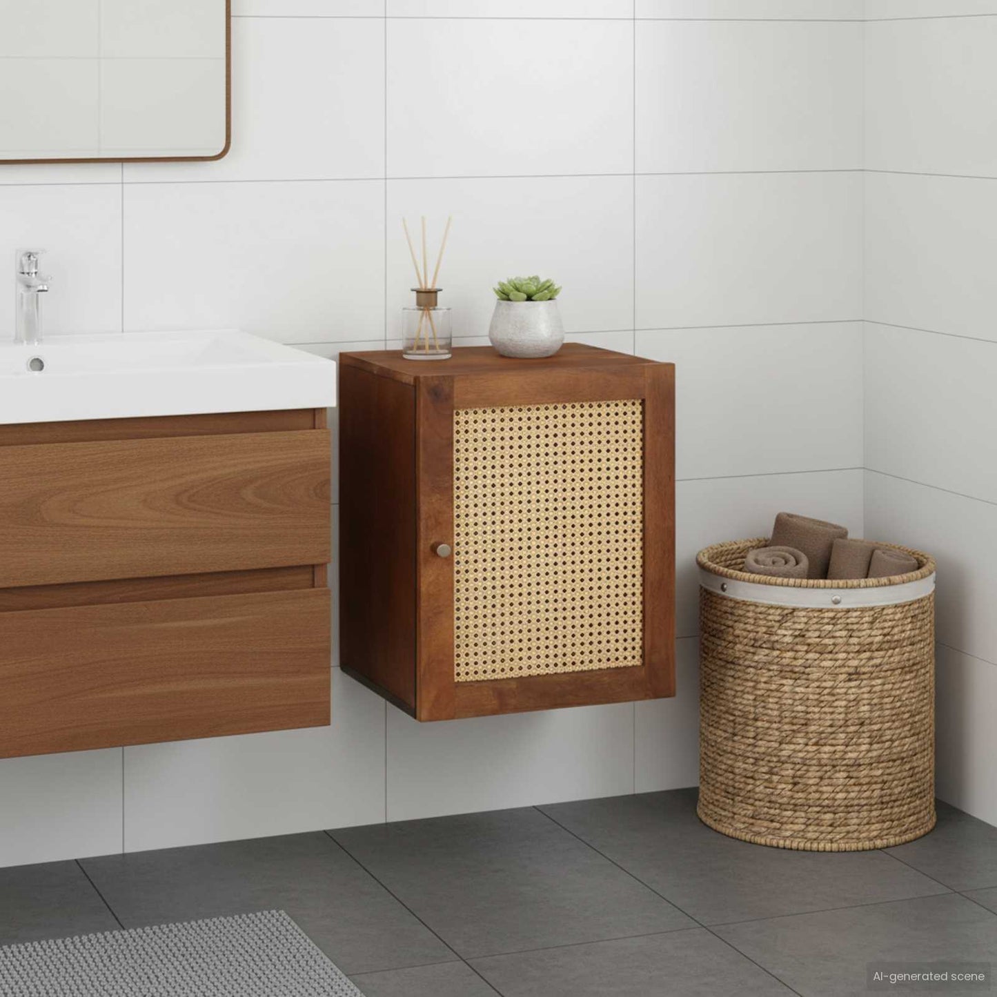 vidaXL Ντουλάπι Μπάνιου Καφέ 38 x 33,5 x 48 εκ. Επεξεργασμένο ξύλο