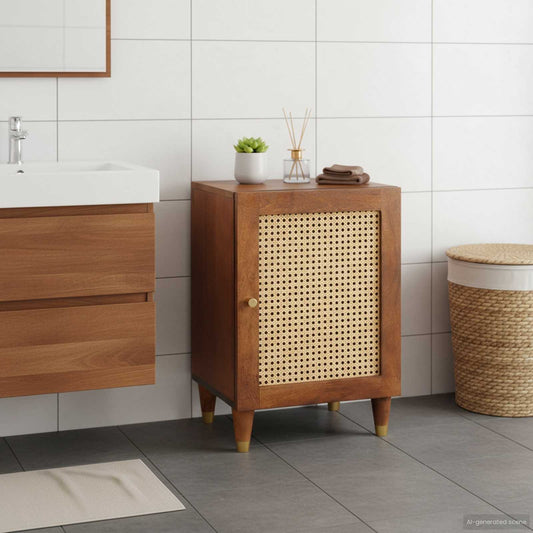 vidaXL Ντουλάπι Μπάνιου Καφέ 38 x 33,5 x 58 εκ. Επεξεργασμένο ξύλο