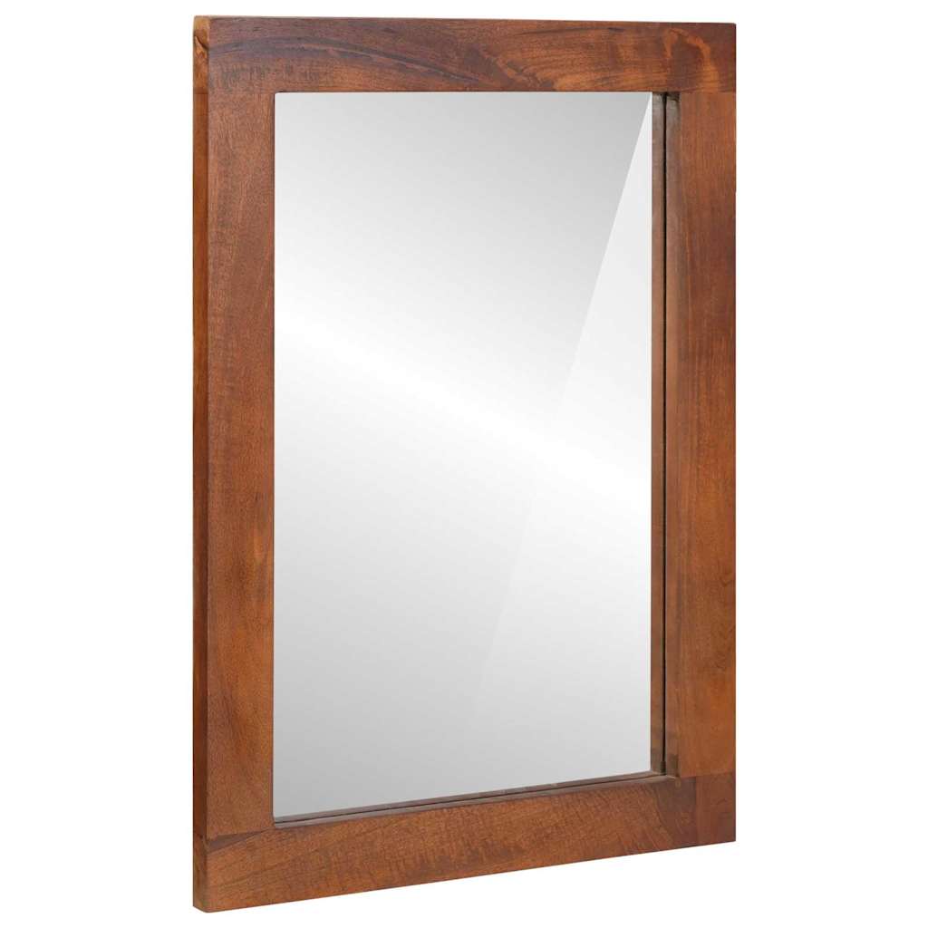 vidaXL Καθρέφτης καφέ και ασημί 50 x 70 cm Στερεό ξύλο μάνγκο, γυαλί