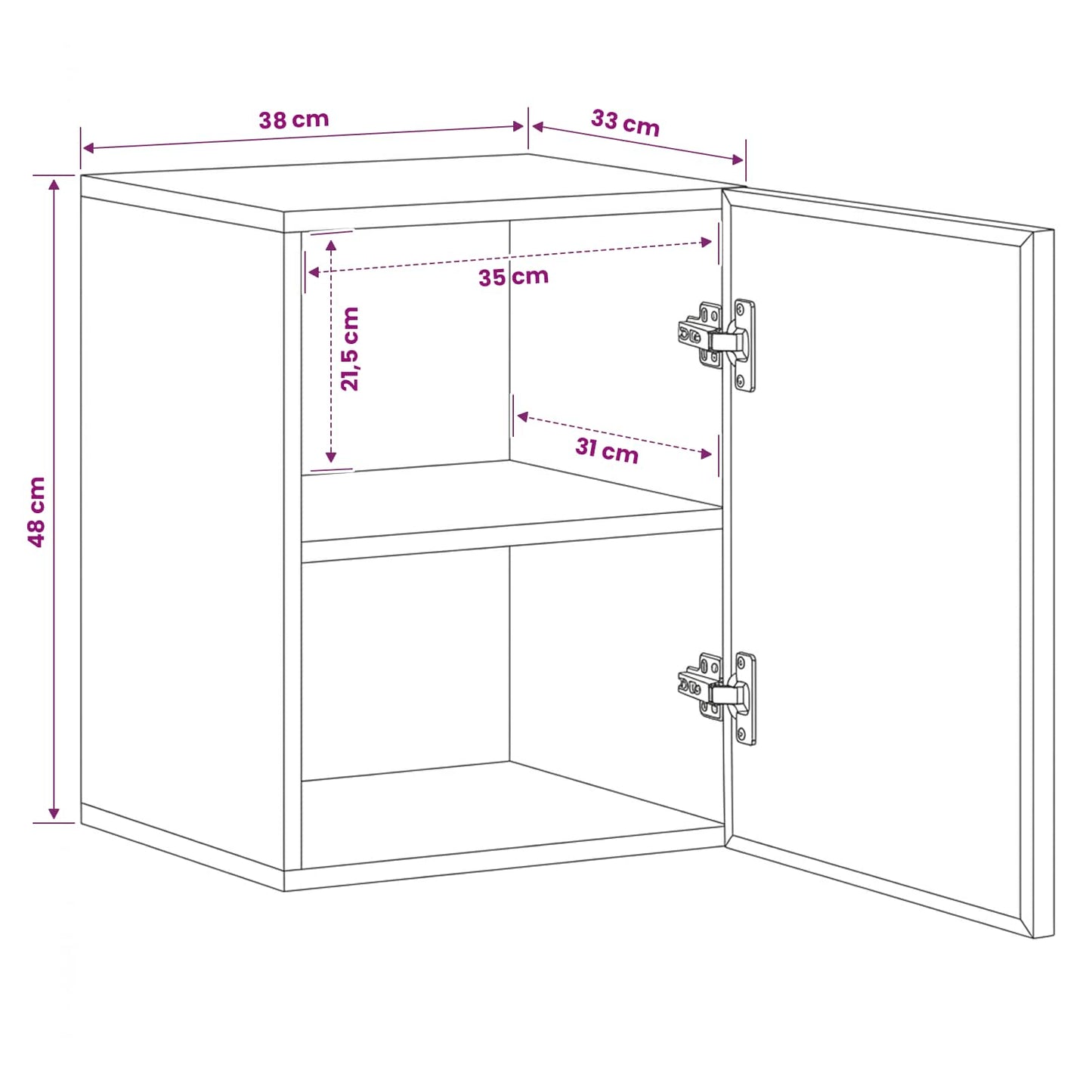vidaXL Κρεμαστό ντουλάπι Καφέ 38 x 33,5 x 48 εκ. Στερεό ξύλο μάνγκο