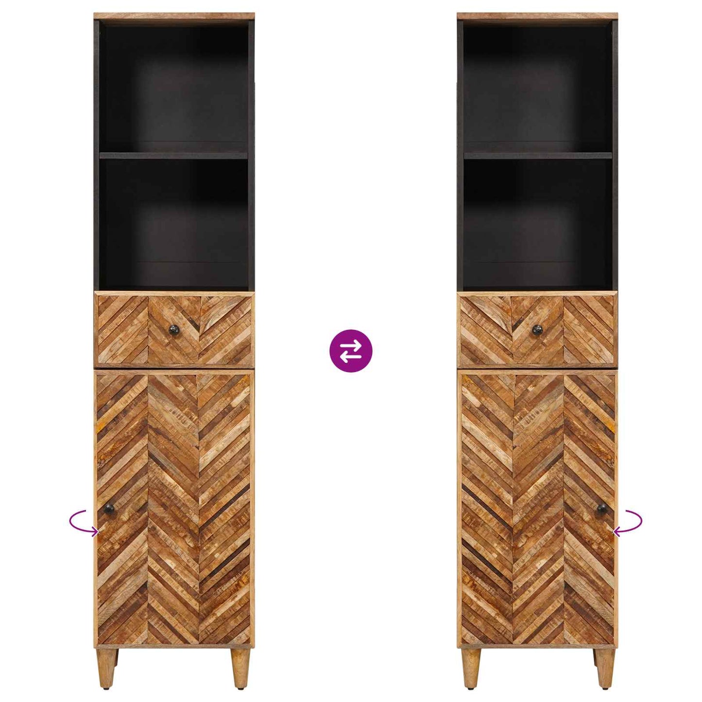 vidaXL Ντουλάπι Μπάνιου Καφέ 38 x 33,5 x 160 εκ Στερεό ξύλο μάνγκο
