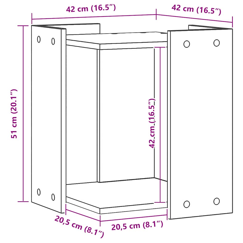 vidaXL Τουαλέτα Γάτας Περίφραξη Αρτισιανή Δρυς 42x42x51 εκ Επεξ. Ξύλο