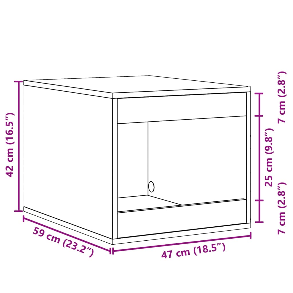 vidaXL Τουαλέτα Γάτας Περίφραξη Μαύρο 47x59x42 εκ. Επεξεργασμ. Ξύλο