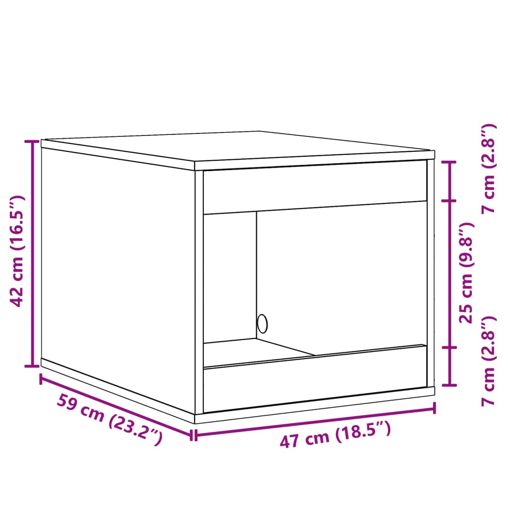 vidaXL Τουαλέτα Γάτας Περίφραξη Sonoma Δρυς 47x59x42εκ Επεξεργασμ Ξύλο