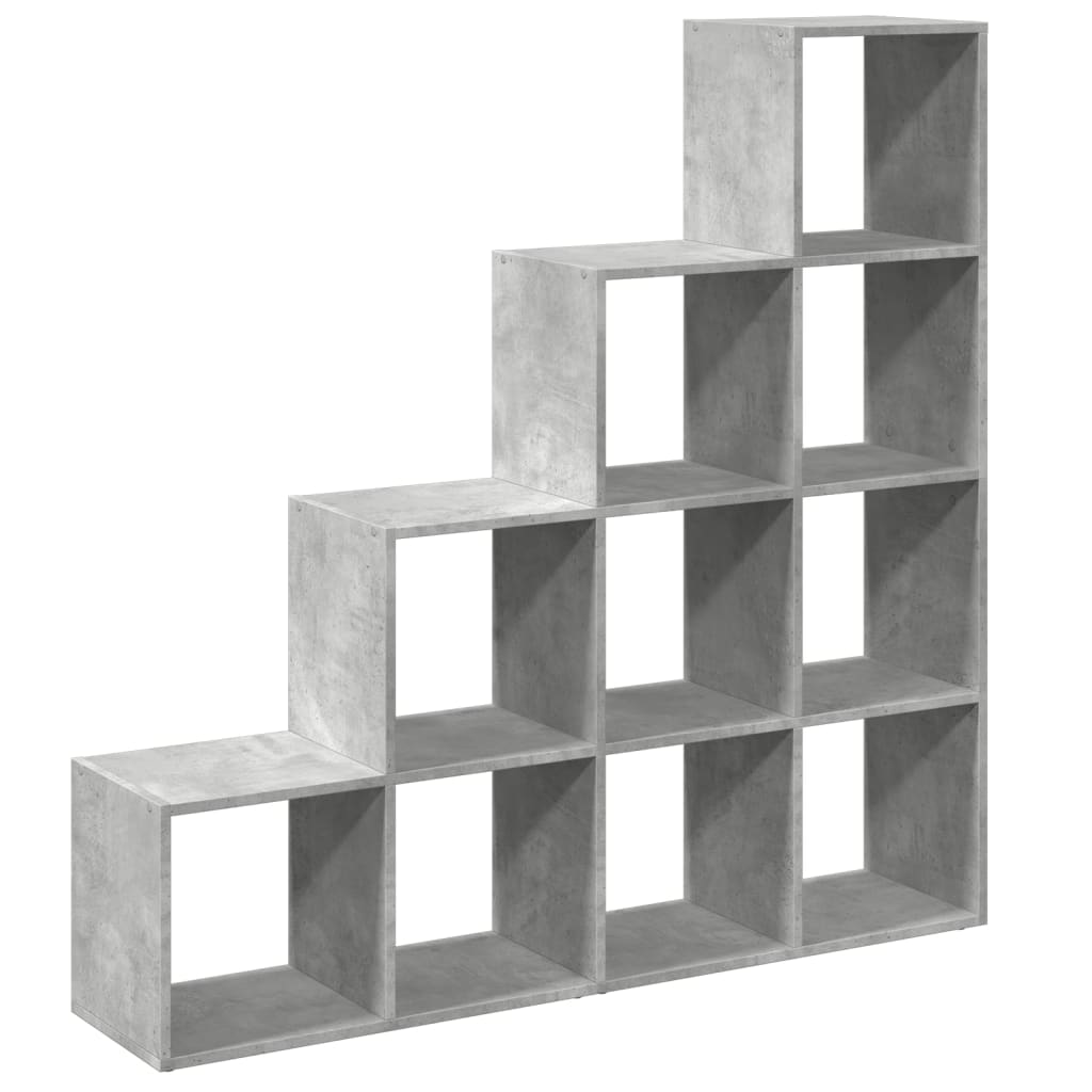 vidaXL Βιβλιοθήκη/Διαχωρ. Χώρου 4 Επ. Γκρι 131,5x29x131,5 εκ. Επ. Ξύλο
