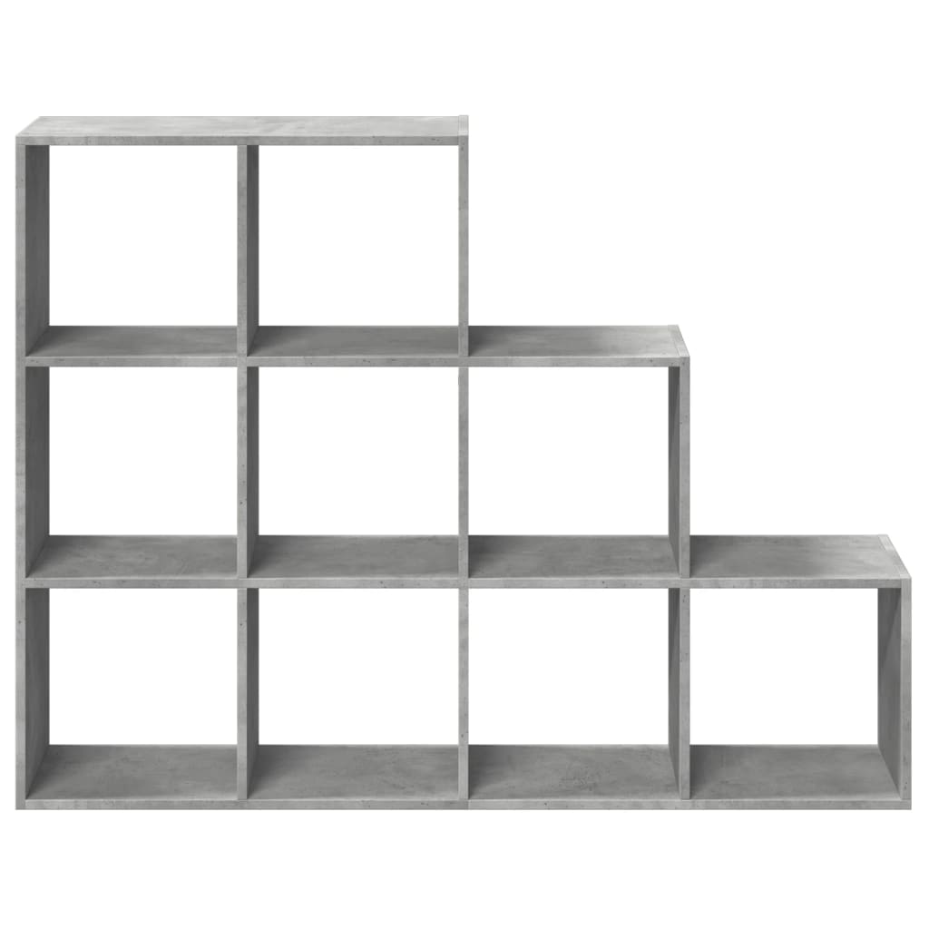 vidaXL Βιβλιοθήκη/Διαχωρ. Χώρου 3 Επ. Γκρι 137,5x29x103,5 εκ. Επ. Ξύλο
