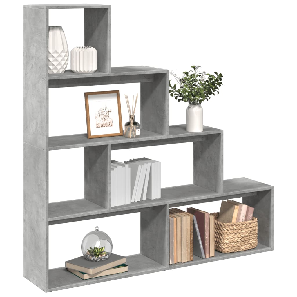 vidaXL Βιβλιοθήκη/Διαχωρ. Χώρου 4 Επ. Γκρι 143,5x29x143,5εκ. Επ. Ξύλο