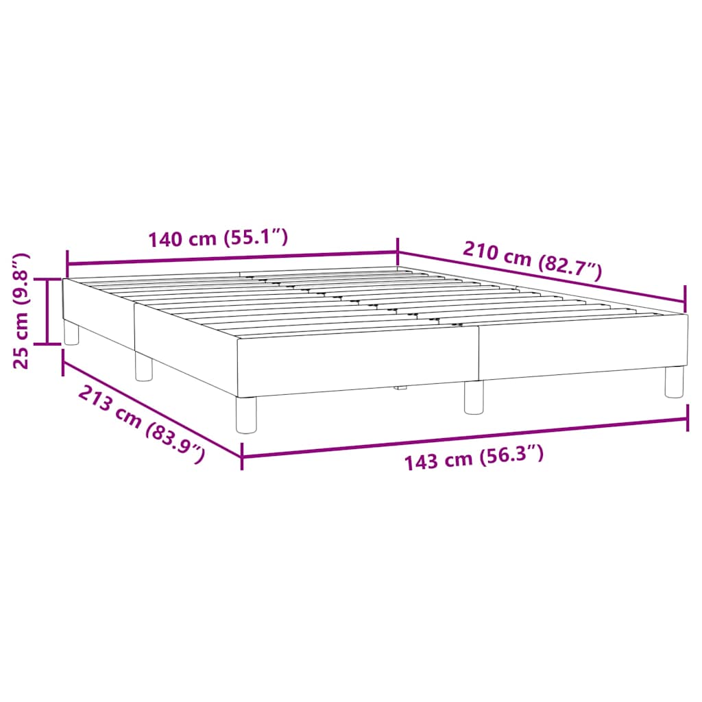vidaXL Σκελετός Κρεβατιού Χωρίς Στρώμα Γκρι 140x210 εκ. Βελούδινο