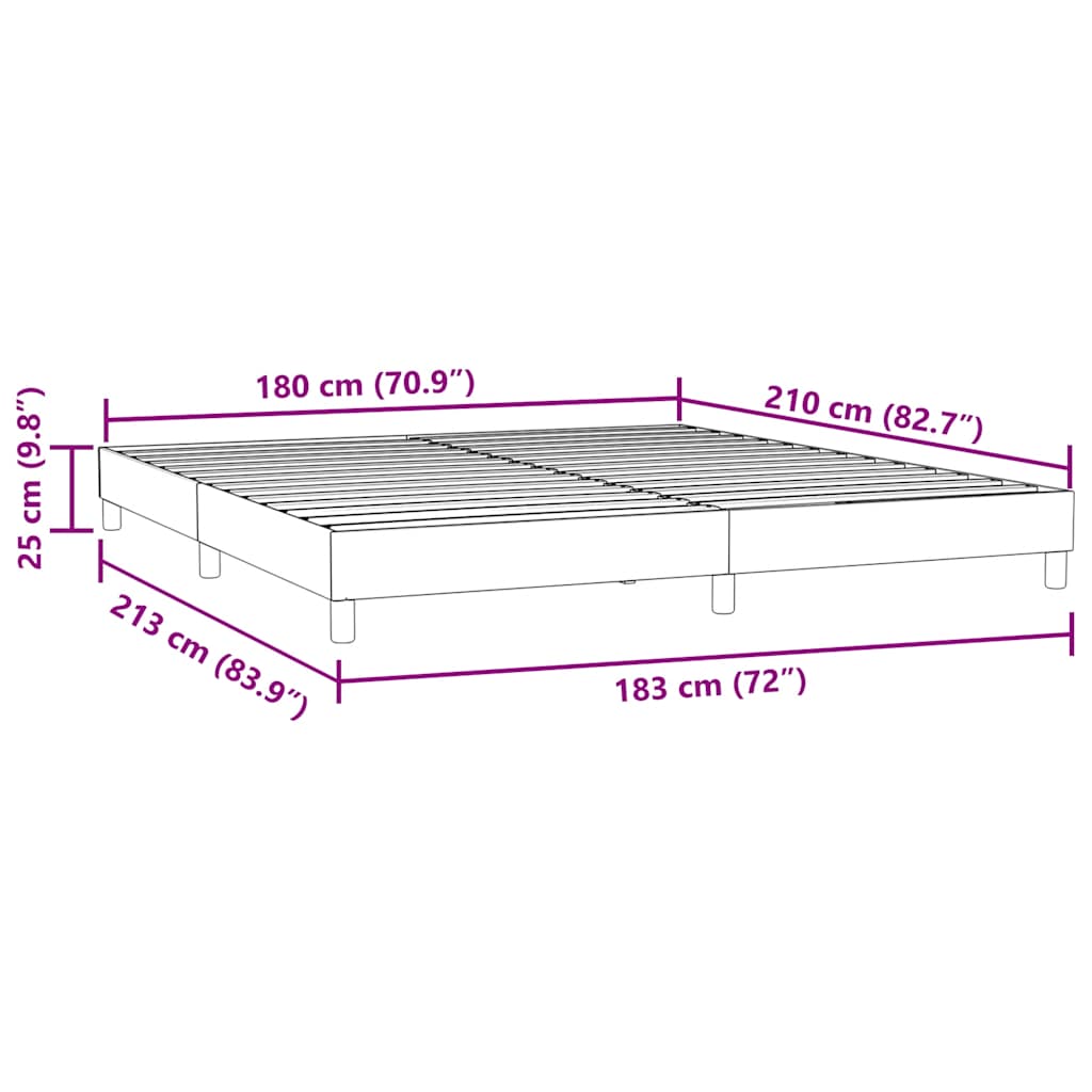 vidaXL Πλαίσιο κρεβατιού χωρίς στρώμα Μαύρο 180x210 cm Βελούδινο