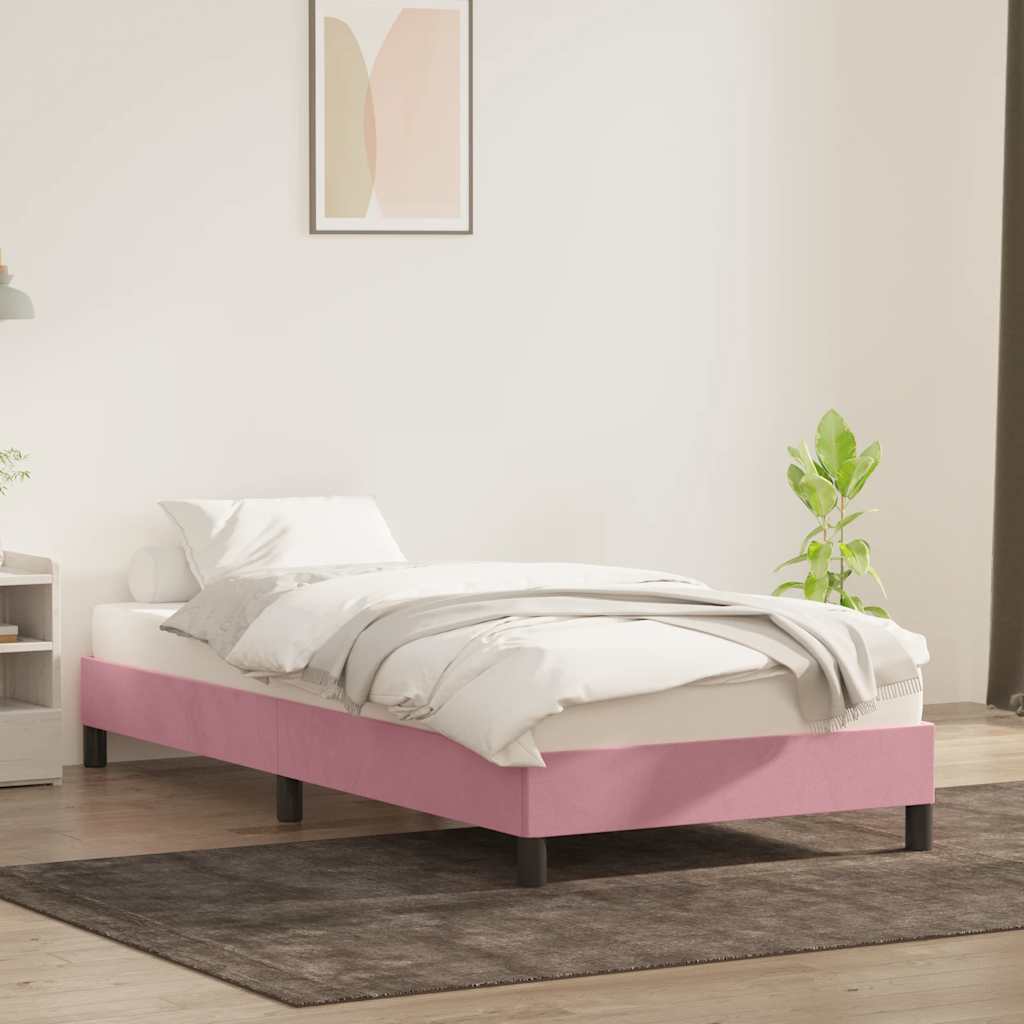 vidaXL Πλαίσιο κρεβατιού χωρίς στρώμα Ροζ 80x220 cm Βελούδινο
