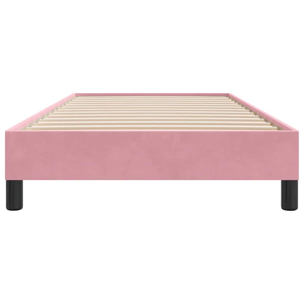 vidaXL Πλαίσιο κρεβατιού χωρίς στρώμα Ροζ 90x220 cm Βελούδινο