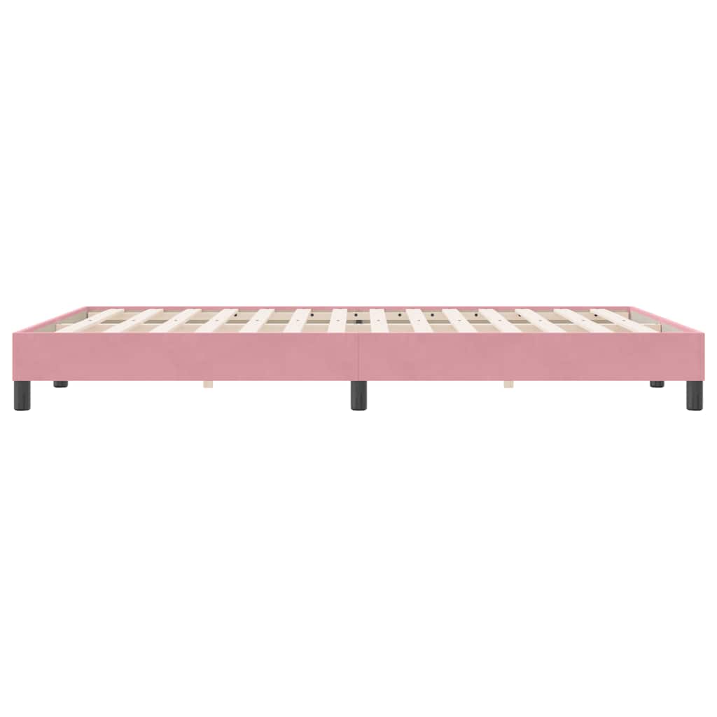 vidaXL Πλαίσιο κρεβατιού χωρίς στρώμα Ροζ 160x220 cm Βελούδινο