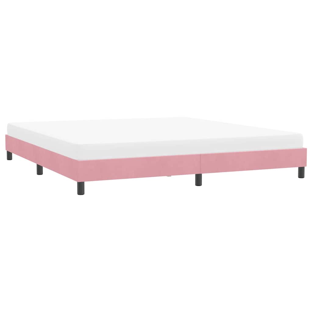 vidaXL Πλαίσιο κρεβατιού χωρίς στρώμα ροζ 180x220 cm Βελούδινο