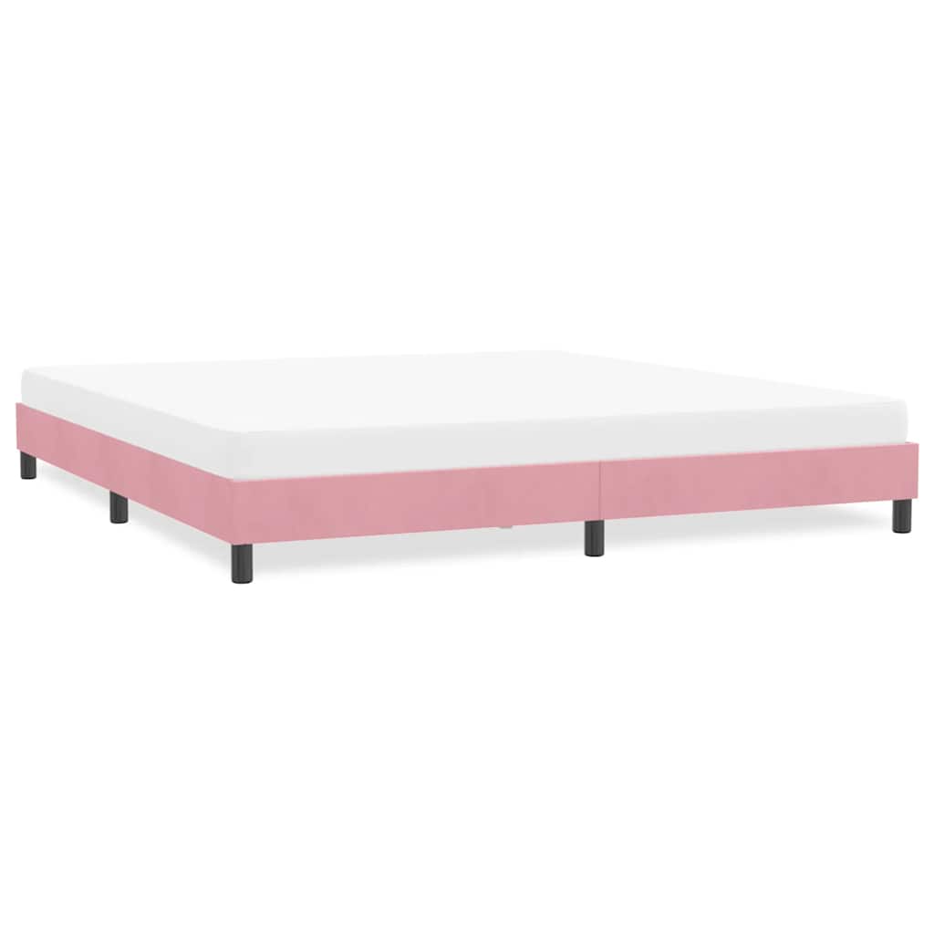 vidaXL Πλαίσιο κρεβατιού χωρίς στρώμα ροζ 180x220 cm Βελούδινο