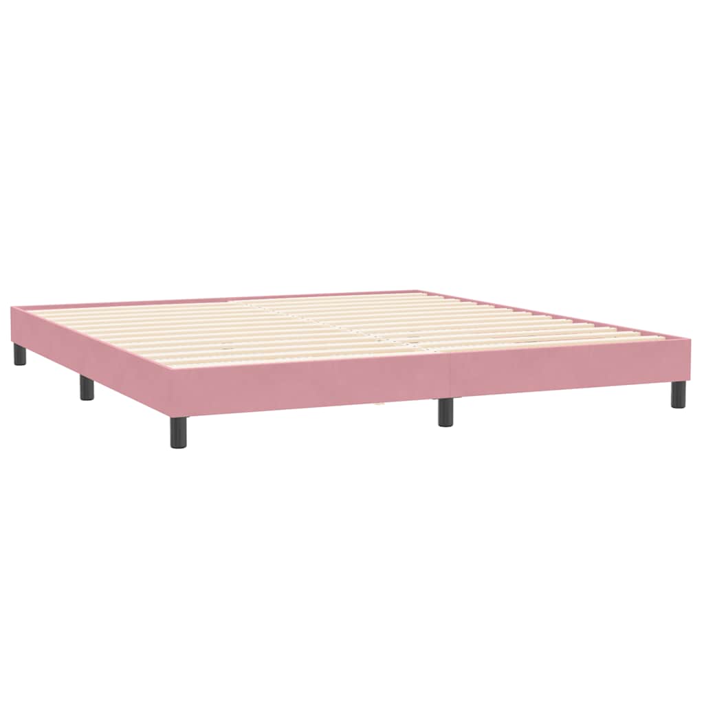 vidaXL Πλαίσιο κρεβατιού χωρίς στρώμα Ροζ 200x220 cm Βελούδινο