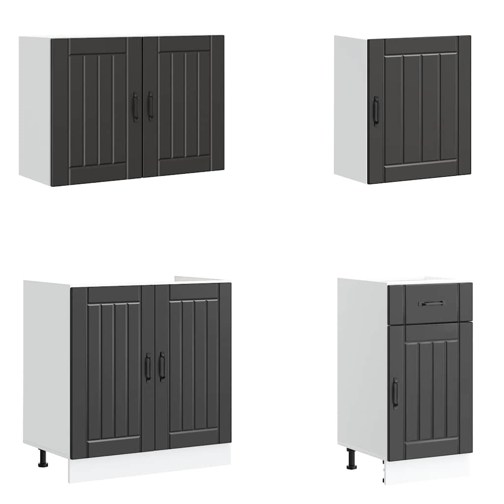 vidaXL Σετ Ντουλάπια Κουζίνας 7 Τεμαχίων Lucca Επεξεργασμένο Ξύλο