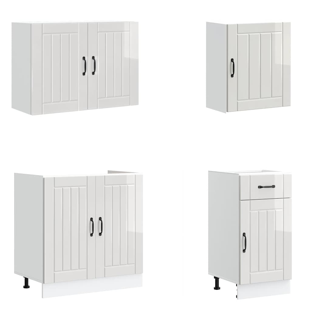 vidaXL Σετ Ντουλάπια Κουζίνας 7 Τεμαχίων Lucca Επεξεργασμένο Ξύλο