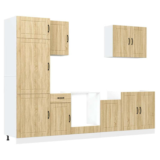 vidaXL Σετ Ντουλάπια Κουζίνας 7 Τεμαχίων Lucca Επεξεργασμένο Ξύλο