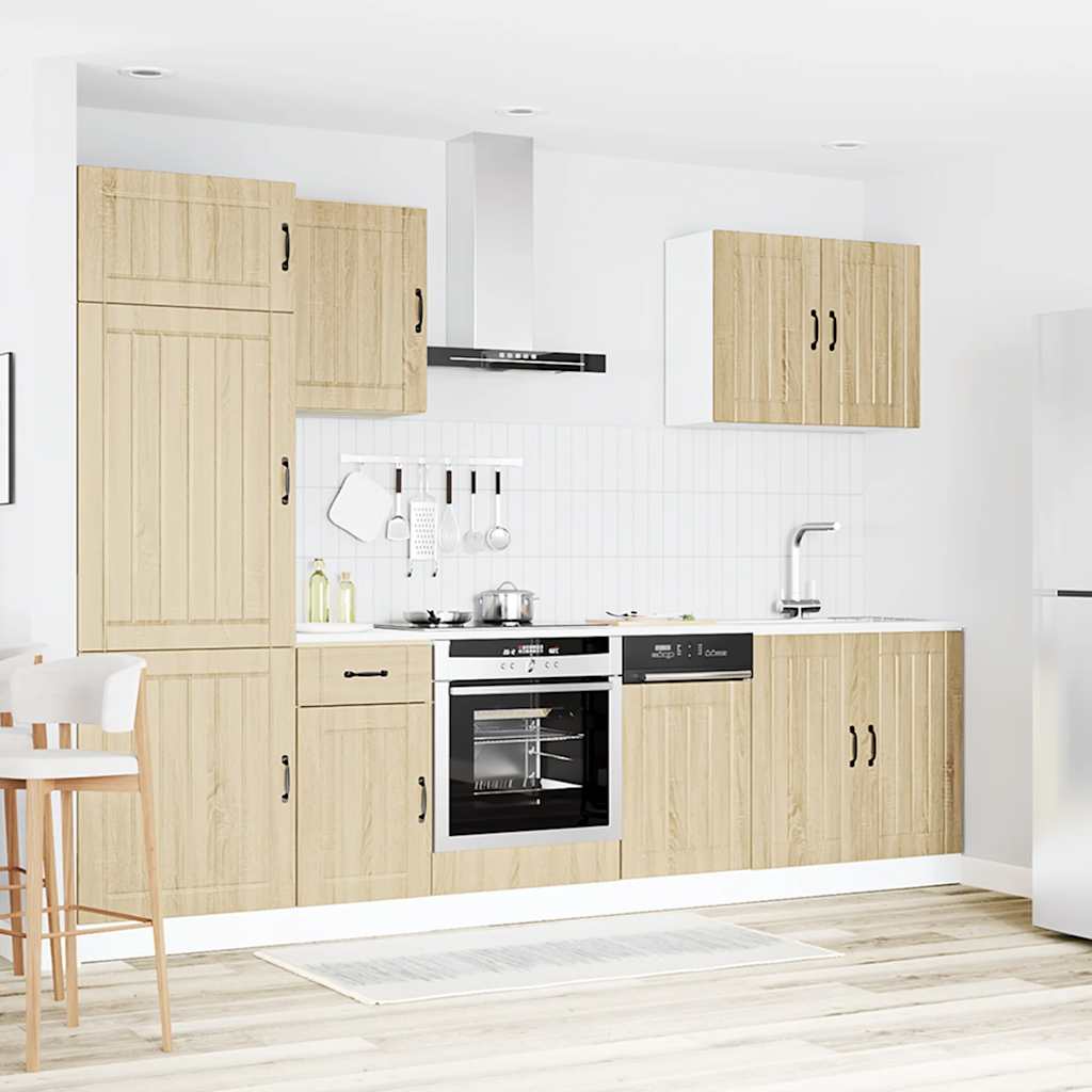 vidaXL Σετ Ντουλάπια Κουζίνας 7 Τεμαχίων Lucca Επεξεργασμένο Ξύλο