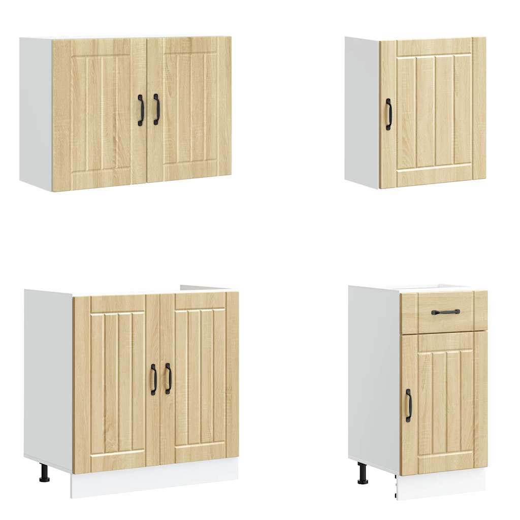 vidaXL Σετ Ντουλάπια Κουζίνας 7 Τεμαχίων Lucca Επεξεργασμένο Ξύλο