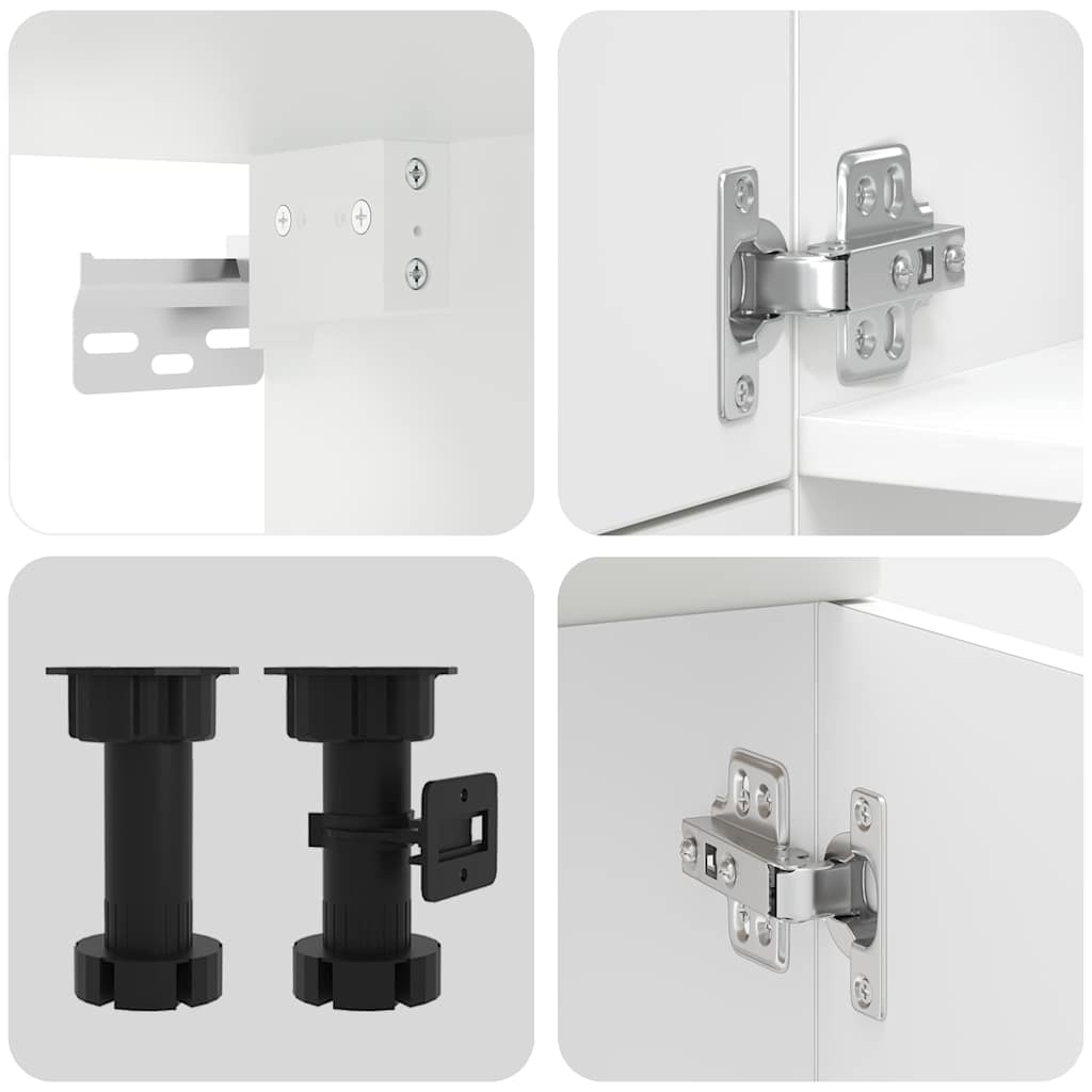 vidaXL Σετ Ντουλαπιών Κουζίνας 7 Τεμαχίων "Porto" Λευκό από Μηχανικά Ξύλινα Έπιπλα