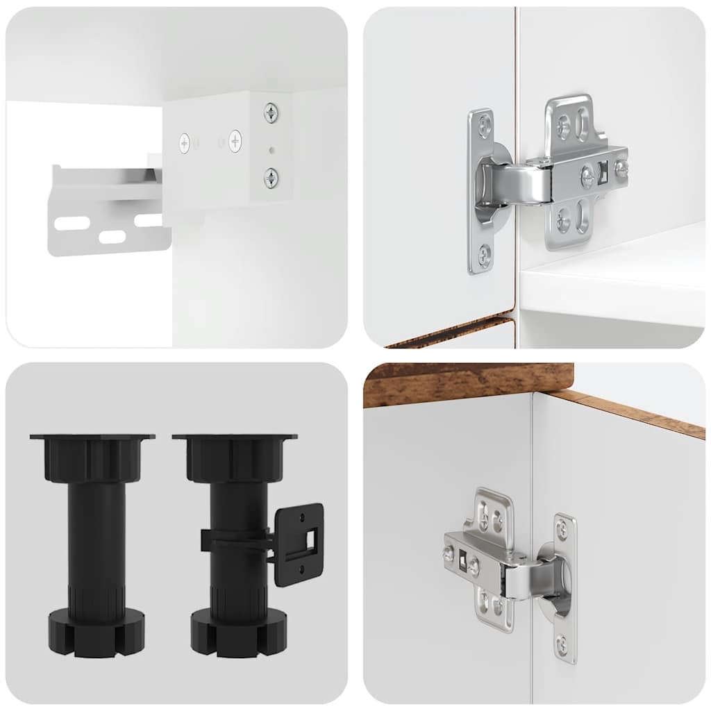 vidaXL Σετ Ντουλαπιών Κουζίνας 7 Τεμαχίων "Porto" από Παλιό Ξύλο Μηχανικής Επεξεργασίας