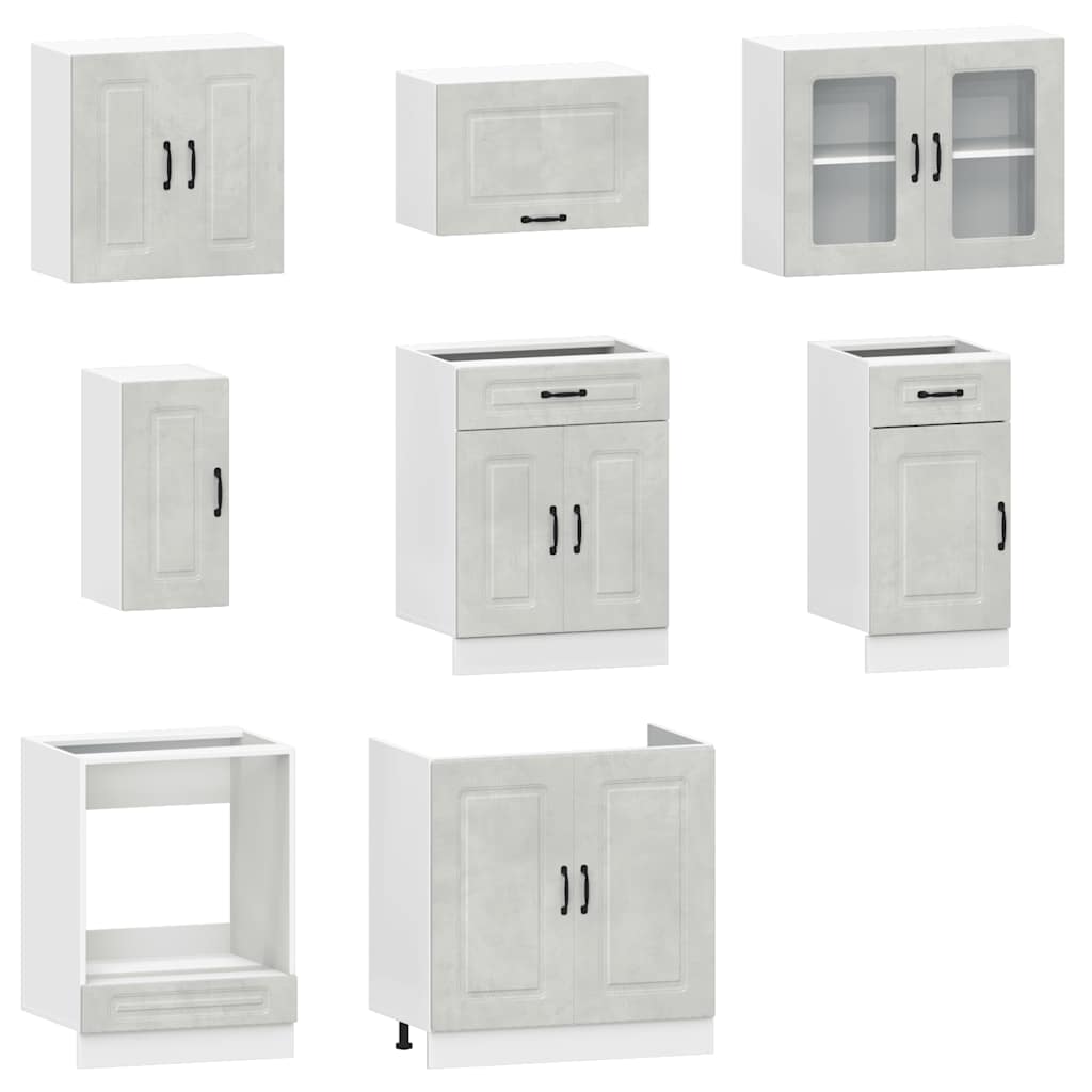 vidaXL Σετ Ντουλάπια Κουζίνας 8 Τεμαχίων Kalmar Επεξεργασμένο Ξύλο