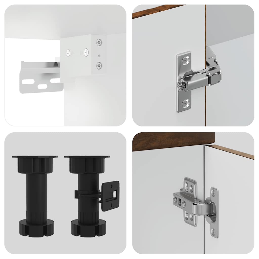 vidaXL Σετ Ντουλαπιών Κουζίνας 8 Τεμαχίων "Lucca" από Καπνιστή Δρυ και Μηχανικά Απορροφημένο Ξύλο