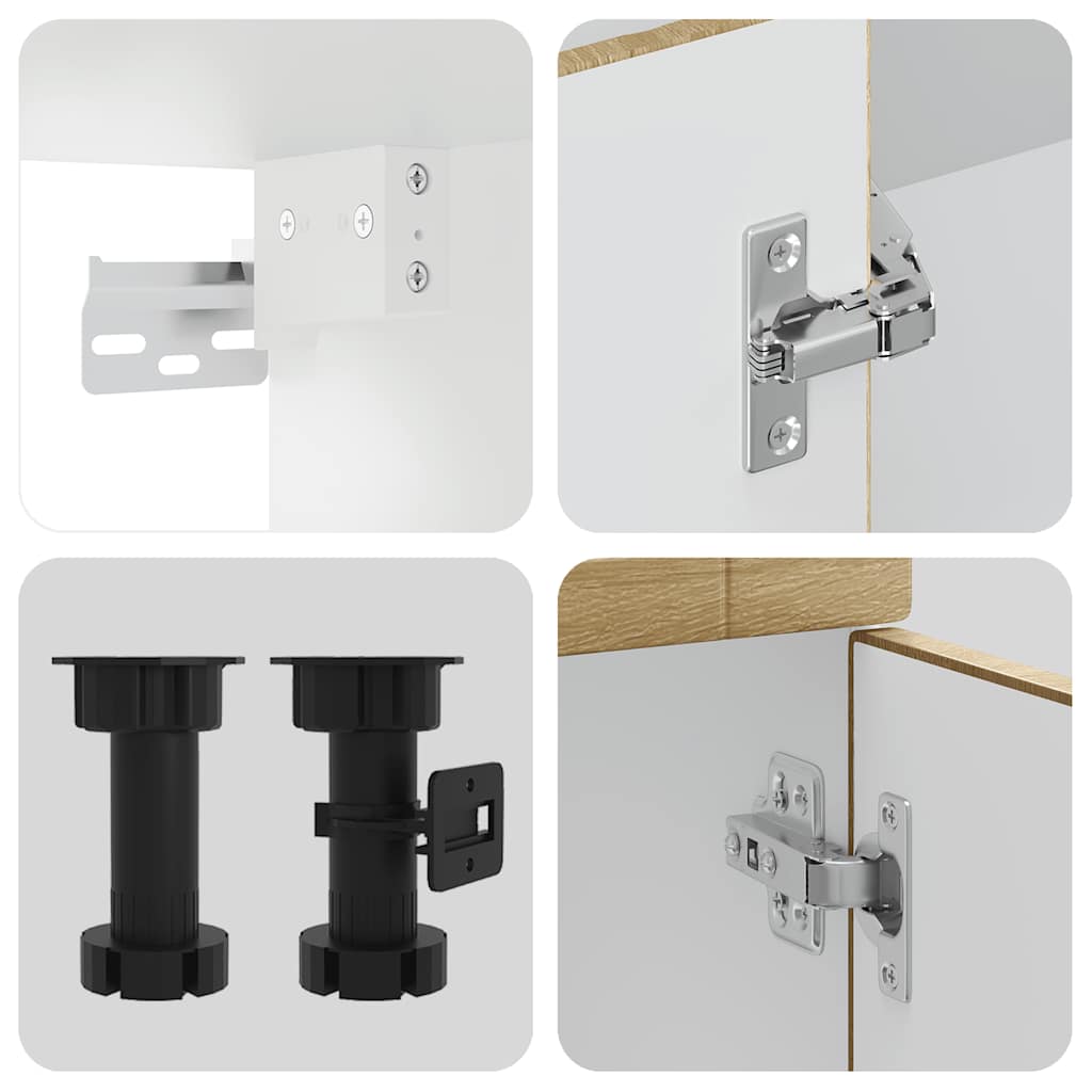 vidaXL Σετ Ντουλαπιών Κουζίνας 4 Τεμαχίων "Porto" από Τεχνητό Ξύλο Sonoma Δρυς