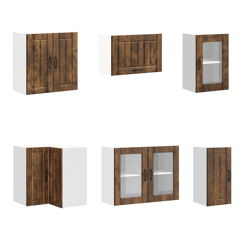 vidaXL Σετ Ντουλάπια Κουζίνας 11 τεμ. Lucca Καπνιστή Δρυς Επεξ. Ξύλο