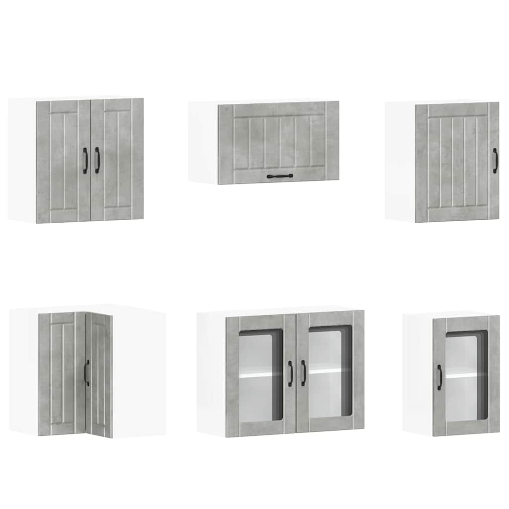 vidaXL Σετ Ντουλάπια Κουζίνας 11 τεμ. Lucca Γκρι Σκυροδ. Επεξ. Ξύλο